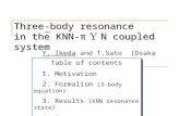 Three-body resonance in the KNN-π Ｙ N coupled system