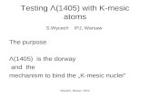 Testing  Λ (1405) with K-mesic atoms