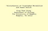 “Disturbances of Tryptophan Metabolism and Human Health” King-Thom Chung  Department of Biology