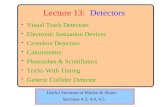 Lecture 13:  Detectors