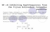 NF- κ B-Inhibiting Naphthopyrones from the Fijian Echinoderm  Comanthus parvicirrus