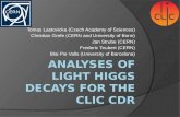 Analyses of light  higgs  decays for the CLIC CDR