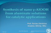 Synthesis of  nano γ- AlOOH  from  aluminate  solutions for catalytic applications