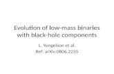 Evolution of low-mass binaries with black-hole components