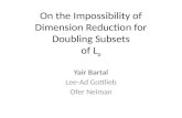 On the Impossibility of Dimension Reduction for Doubling Subsets of  L p
