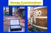 Energy Considerations If we take PDA measurements