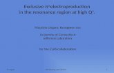 Exclusive  π 0  e lectroproduction in the resonance  region at high Q 2 .