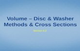 Volume – Disc & Washer Methods & Cross Sections