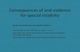Consequences  of and  evidence for special relativity