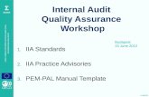 Internal Audit  Quality Assurance  Workshop