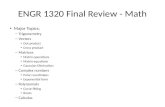 ENGR 1320 Final Review - Math