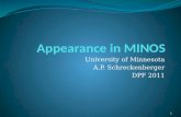 Appearance in MINOS