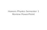 Honors Physics Semester 1 Review PowerPoint