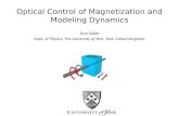 Optical Control of Magnetization and Modeling Dynamics