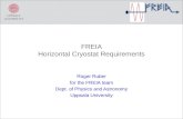 FREIA Horizontal Cryostat Requirements