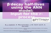 β - decay half-lives using the ANN model:  Input for the  r -process