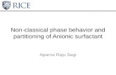 Non-classical phase behavior and partitioning  of  Anionic  surfactant