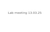 Lab meeting 13.03.25