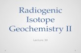Radiogenic Isotope Geochemistry II