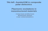 THz left –handed EM in composite polar dielectrics  Plasmonic excitations in nanostructured materials