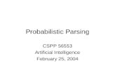 Probabilistic Parsing