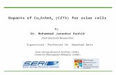 Dopants of Cu 2 ZnSnS 4  (CZTS) for solar cells