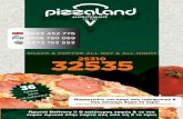 Pizzaland Delivery menu