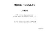 MOKE RESULTS JM16 100 micron square pads 50nm Ni/ C10-dithiol / 20nm Co Line scan across Pad5 05-17-09.