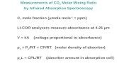 Measurements of CO 2 Molar Mixing Ratio by Infrared Absorption Spectroscopy C, mole fraction (μmole mole -1 = ppm) LI-COR analyzers measure absorbance