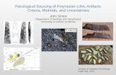 Petrological Sourcing of Polynesian Lithic Artifacts: Criteria, Methods, and Uncertainties Society of Hawaiian Archeology Earth Day, 2015 John Sinton Department.