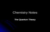 Chemistry Notes The Quantum Theory. The Bohr Model Recall: Bohr’s model describes the atom as having definite energy levels Recall: Bohr’s model describes.