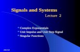 2006 Fall Signals and Systems Lecture 2 Complex Exponentials Unit Impulse and Unit Step Signal Singular Functions.