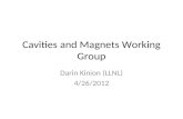 Cavities and Magnets Working Group Darin Kinion (LLNL) 4/26/2012.