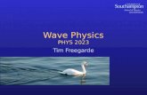 Wave Physics PHYS 2023 Tim Freegarde. 2 Thermal waves (diffusion) xx+δx use physics/mechanics to write partial differential wave equation for system insert.