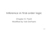 1/19 Inference in first-order logic Chapter 9- Part2 Modified by Vali Derhami.