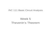 INC 111 Basic Circuit Analysis Week 5 Thevenin’s Theorem.