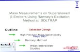 Mass Measurements on Superallowed β-Emitters Using Ramsey’s Excitation Method at ISOLTRAP Sebastian George Tokyo 2007 Outline Weak Interaction Studies.