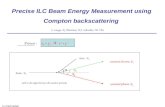 H.J.Schreiber Precise ILC Beam Energy Measurement using Compton backscattering Process : e b + γ L  e’ + γ’ beam, E b laser, E λ scattered electron, E.