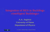 A. A. Argiriou – University of Patras – Department of Physics Integration of RES in Buildings «Intelligent Buildings» A.A. Argiriou University of Patras.