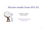 11 Recent results from ATLAS Kunihiro Nagano (KEK/IPNS) KEK Physics Seminar 17 June 2011.