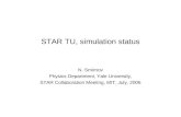 STAR TU, simulation status N. Smirnov Physics Department, Yale University, STAR Collaboration Meeting, MIT, July, 2006.