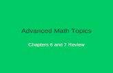 Advanced Math Topics Chapters 6 and 7 Review. To find the mean of the probability distribution: ¼ = £ x p(x) # of Heads (x)Probability 1 2 3 0 3/8 3/8