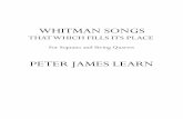 Whitman Songs: That Which Fills Its Place