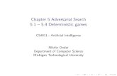 Chapter 5 Adversarial Search 5.1 – 5.4 Deterministic games