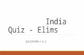 India Quiz,Elims- Quizzathon'16,Manipal Institute of Technology