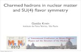 Charmed hadrons in nuclear matter and SU(4) flavor symmetry