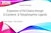 Literature Seminar on Expansion of Pd chains through Beta-Carotene & Tetraphosphine ligands