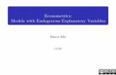 Econometrics: Models with Endogenous Explanatory Variables