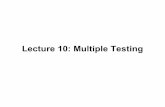 Lecture 10: Multiple Testing