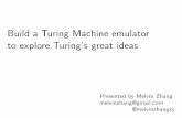 Building a Turing Machine emulator to explore Turing's great ideas